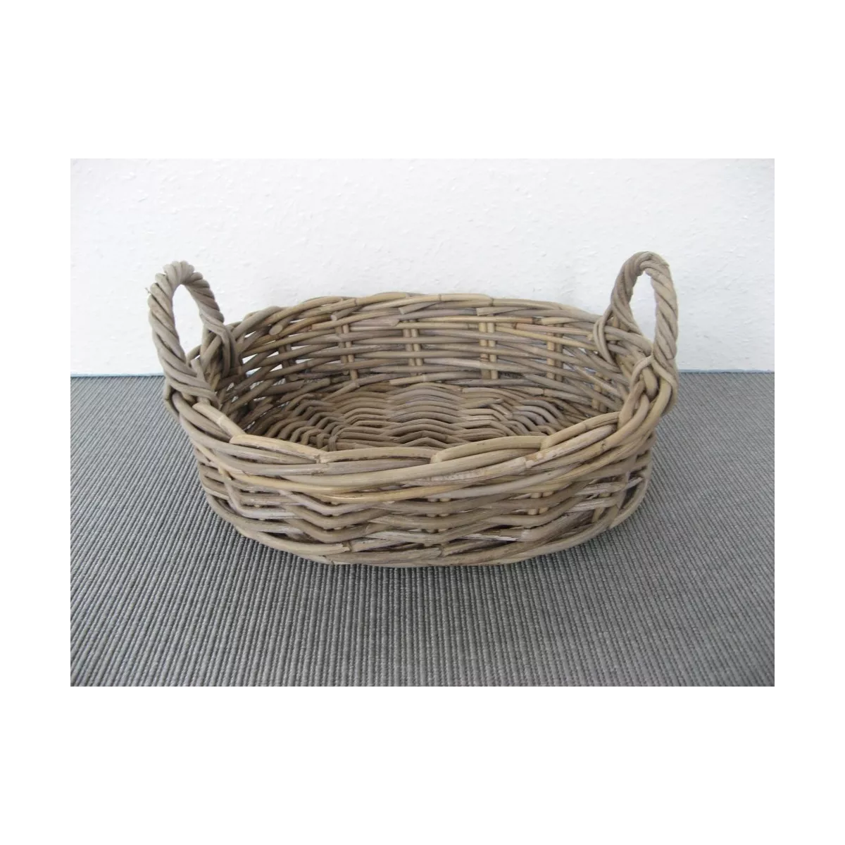 Corbeille Ovale Rotin Gris 34x29