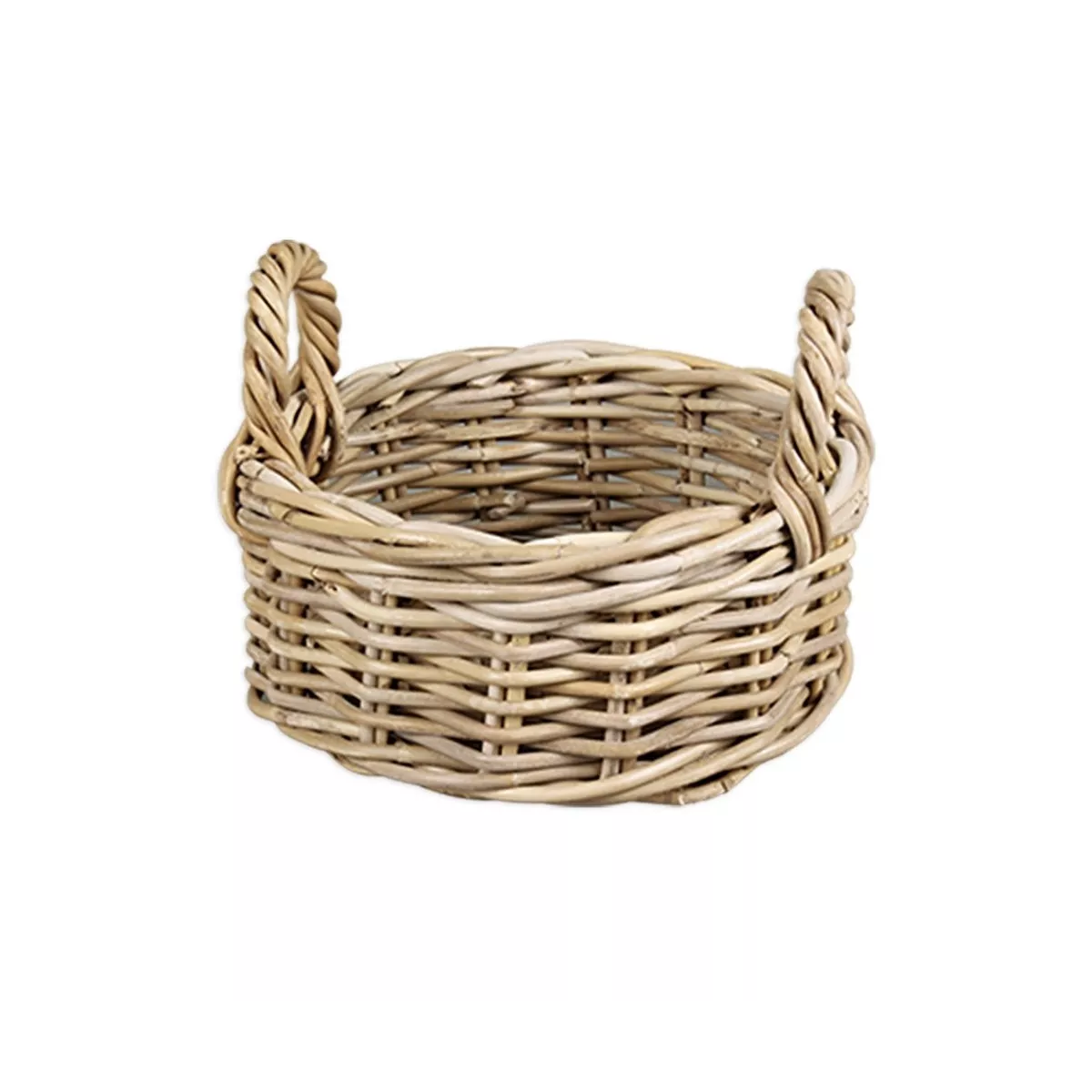Corbeille Ronde Rotin Gris 28x28