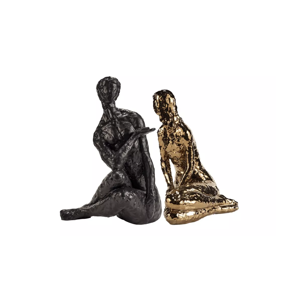 Sculpture Couple or et noir