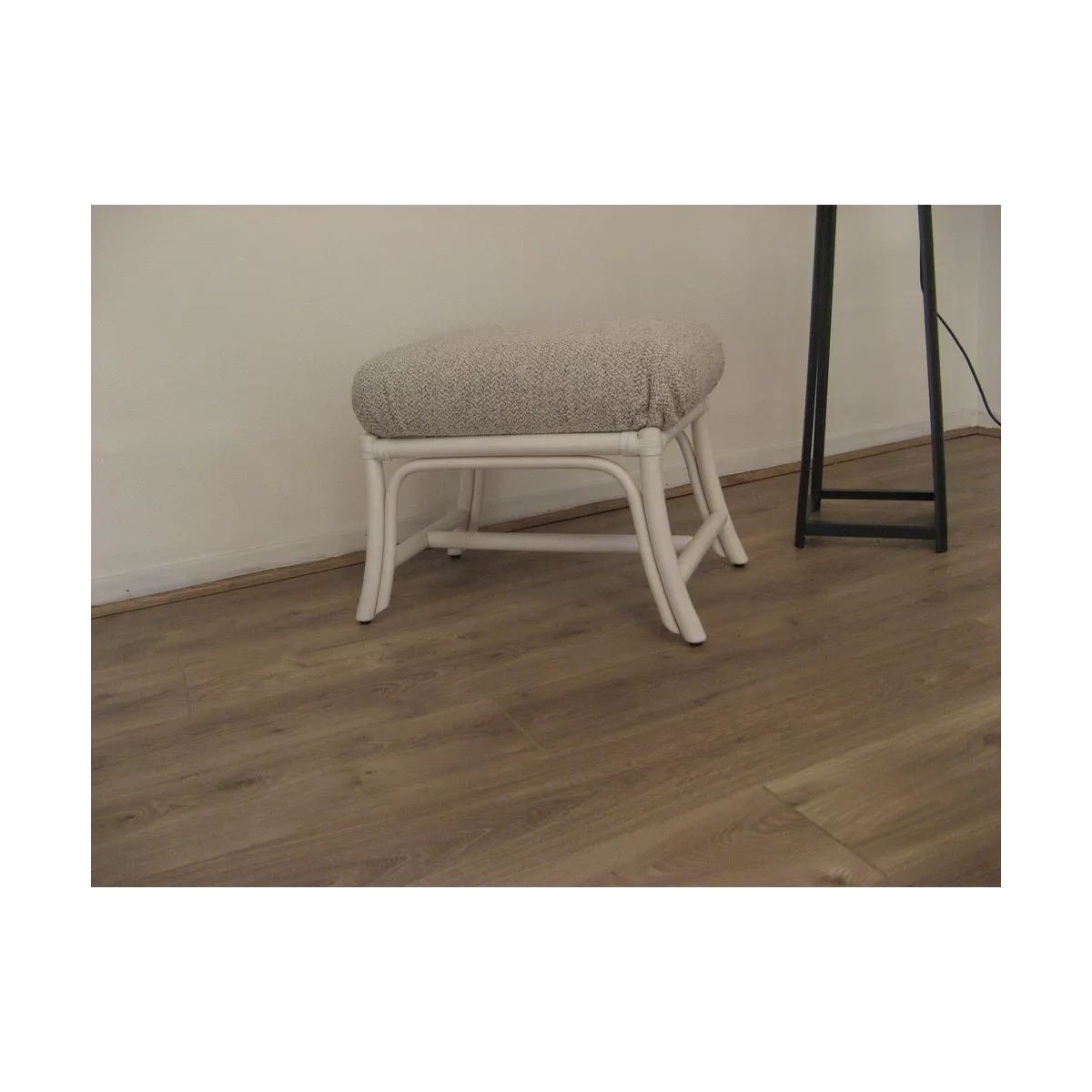 Pouf en Rotin Kos Blanc