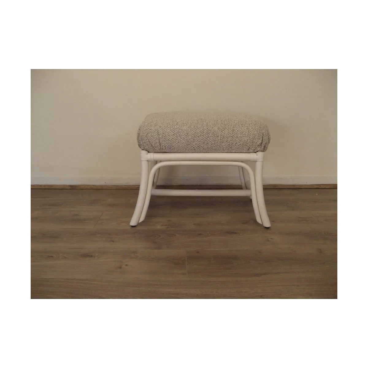 Pouf en Rotin Kos Blanc