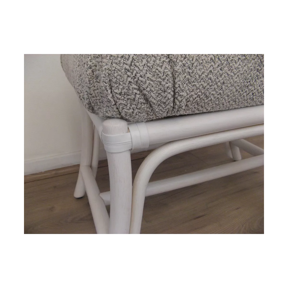 Pouf en Rotin Kos Blanc