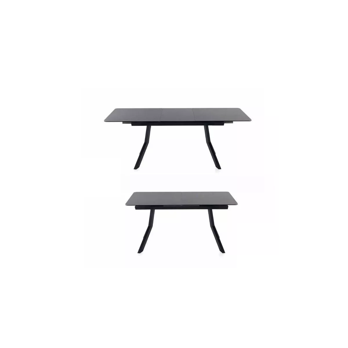 Table Formentera en Céramique Anthracite et Métal Noir