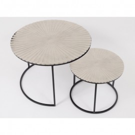 Série de 2 Tables Basses Lucile en Aluminium Gris