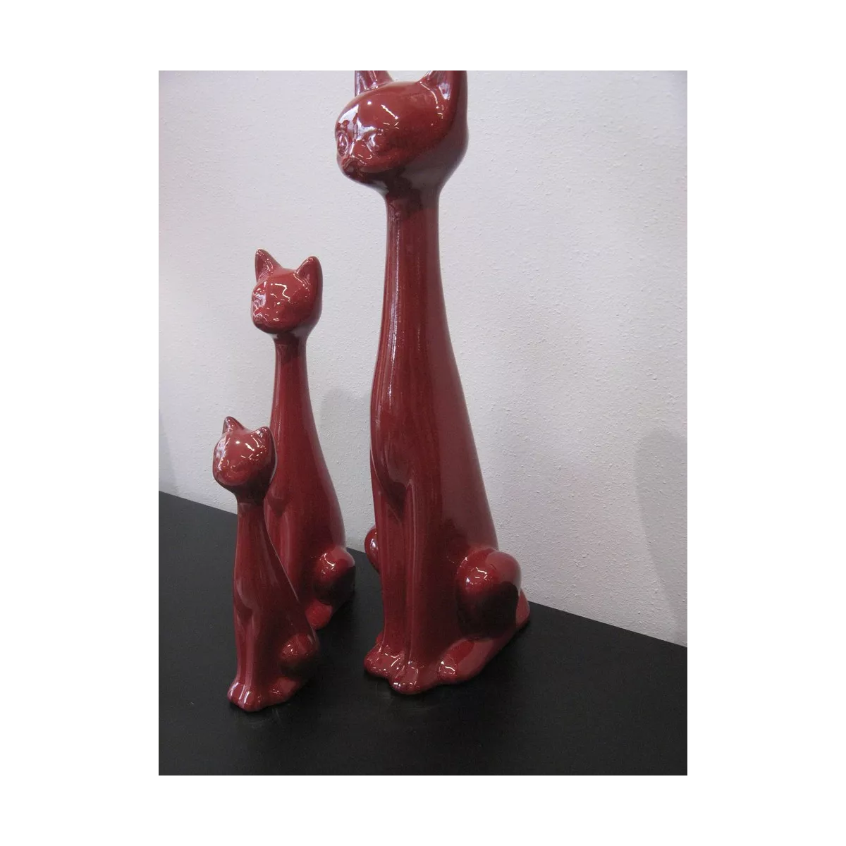 Sculpture Chat Rouge H.35cm