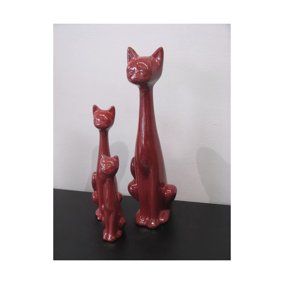 Sculpture Chat Rouge H.52cm