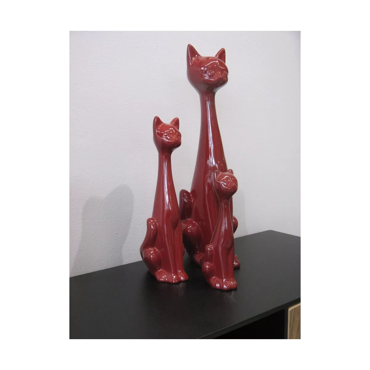 Sculpture Chat Rouge H.52cm