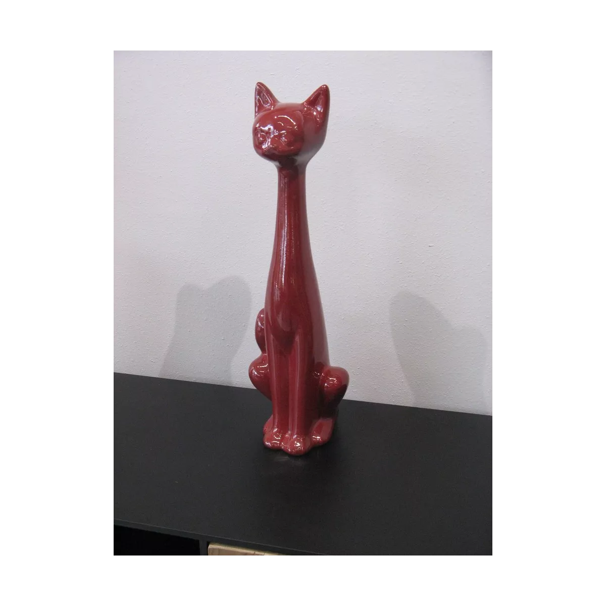Sculpture Chat Rouge H.52cm