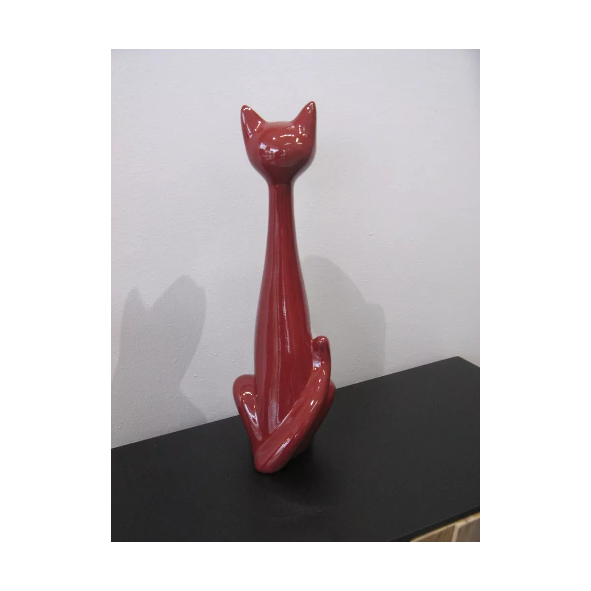 Sculpture Chat Rouge H.52cm