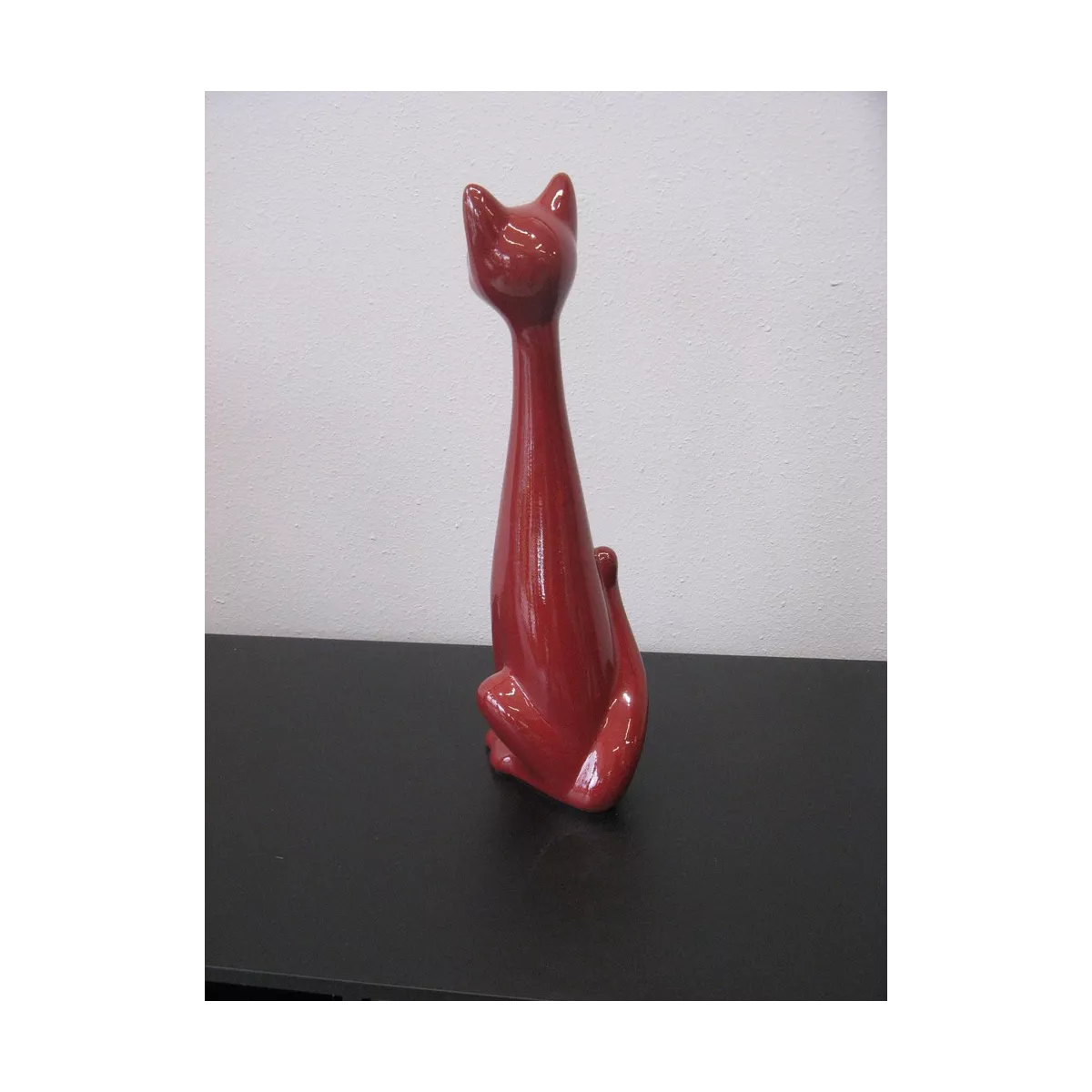 Sculpture Chat Rouge H.35cm