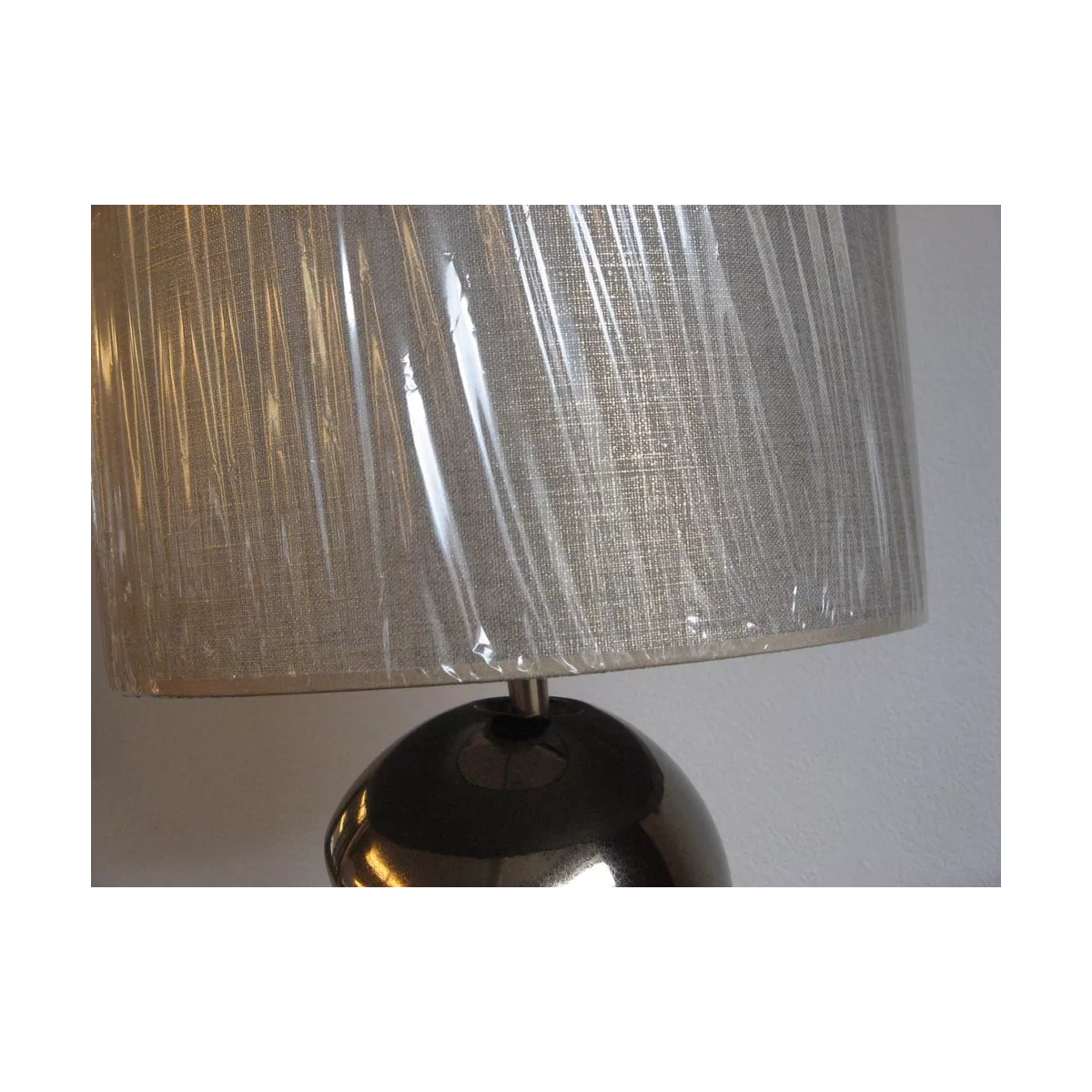 Lampe Demi boules Noire et Or H.70cm