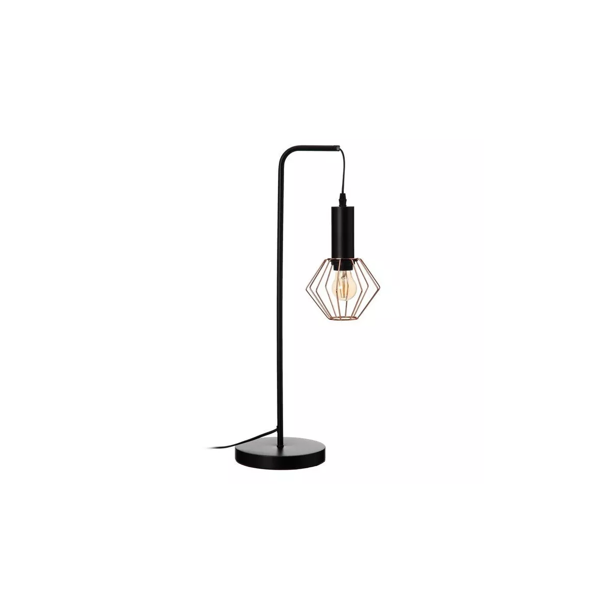 Lampe Géométrique métal Noir et Cuivre H.63cm