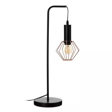 Lampe Géométrique métal Noir et Cuivre H.63cm