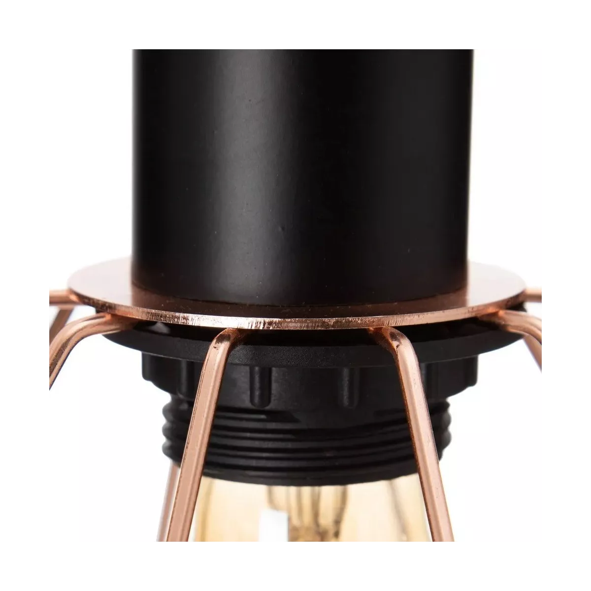 Lampe Géométrique métal Noir et Cuivre H.63cm