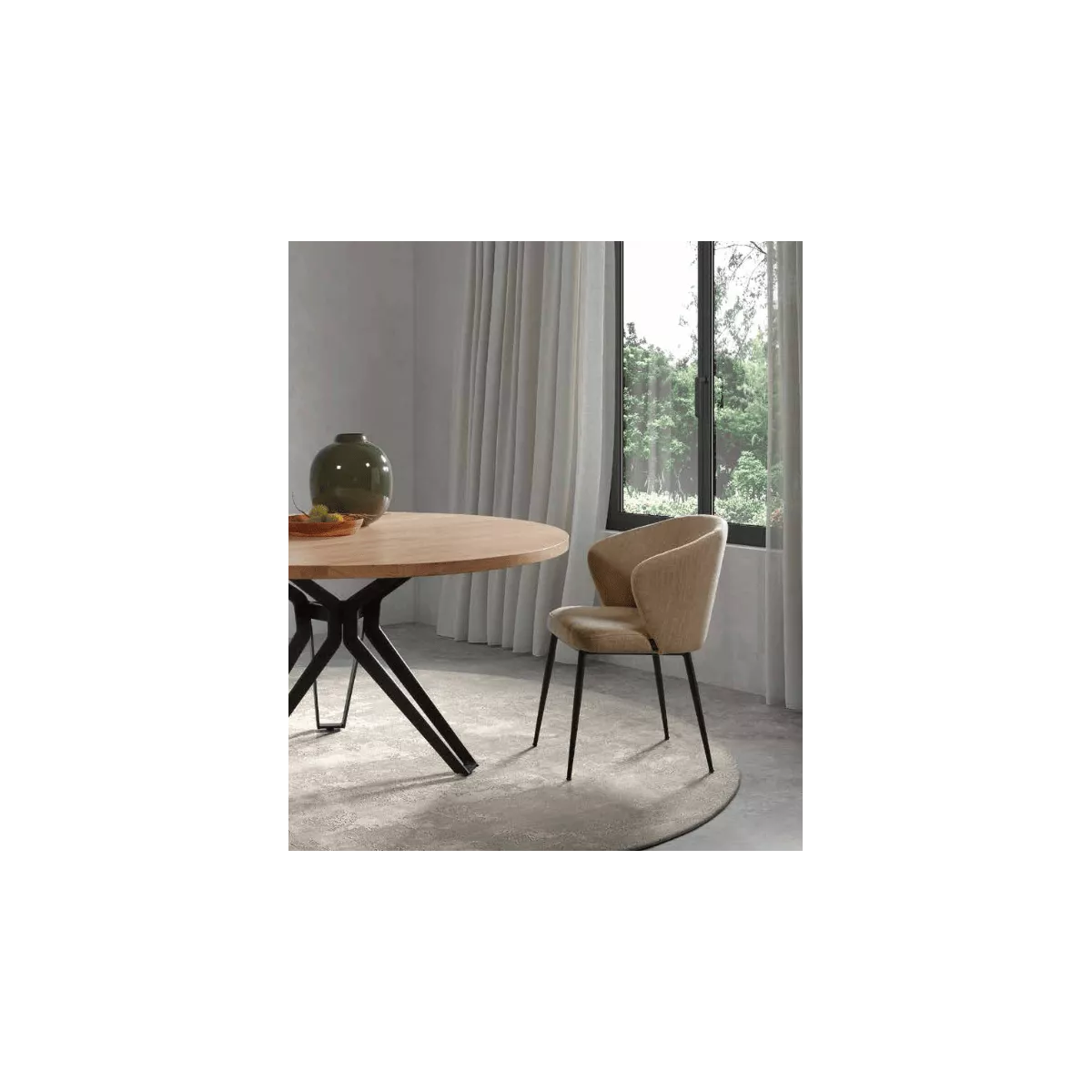 Table de repas Saxo en Chêne et Pied Métal