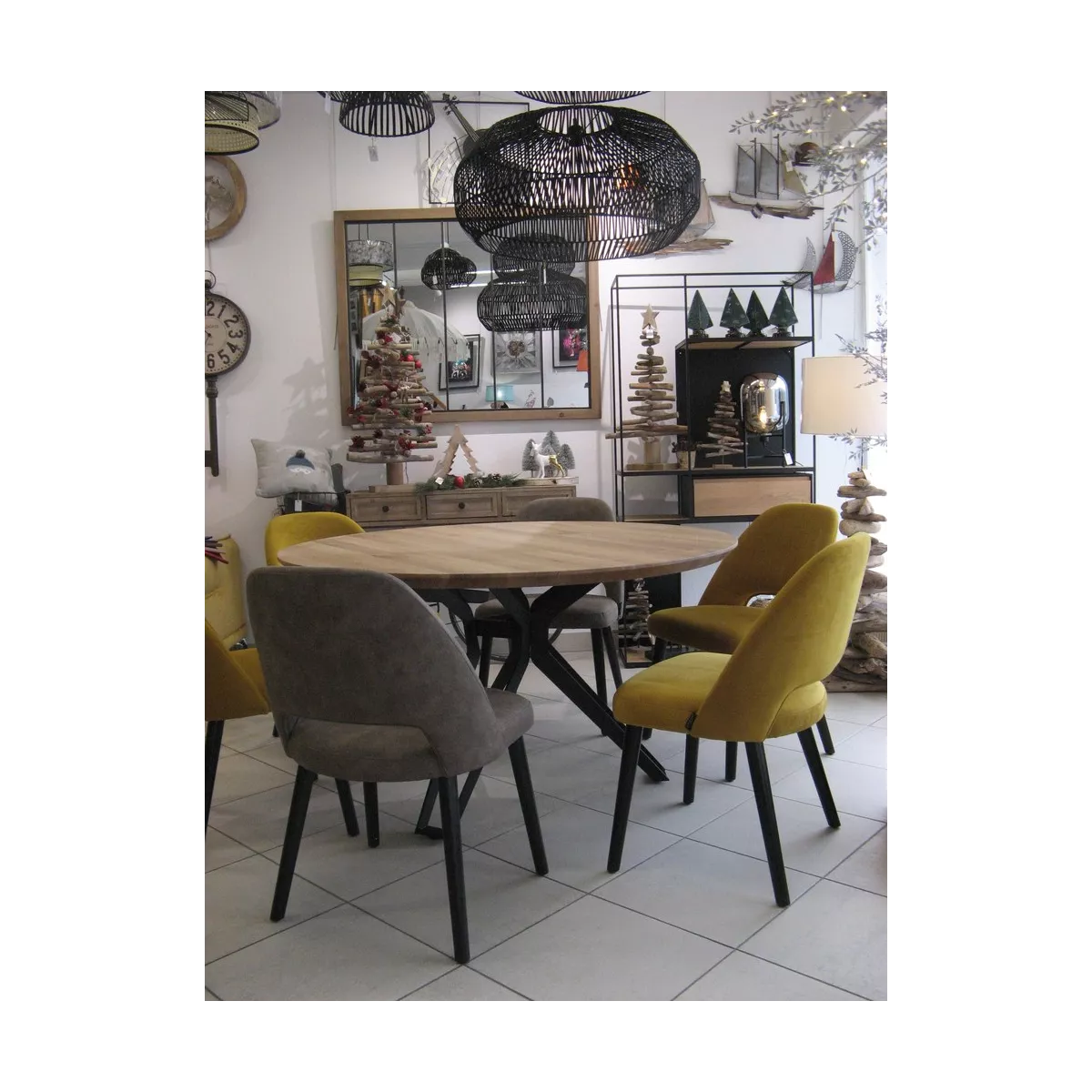 Table de repas Saxo en Chêne et Pied Métal