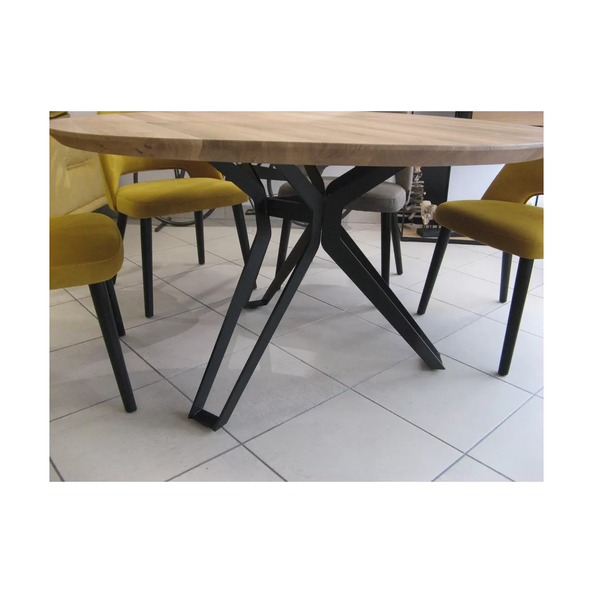 Table de repas Saxo en Chêne et Pied Métal