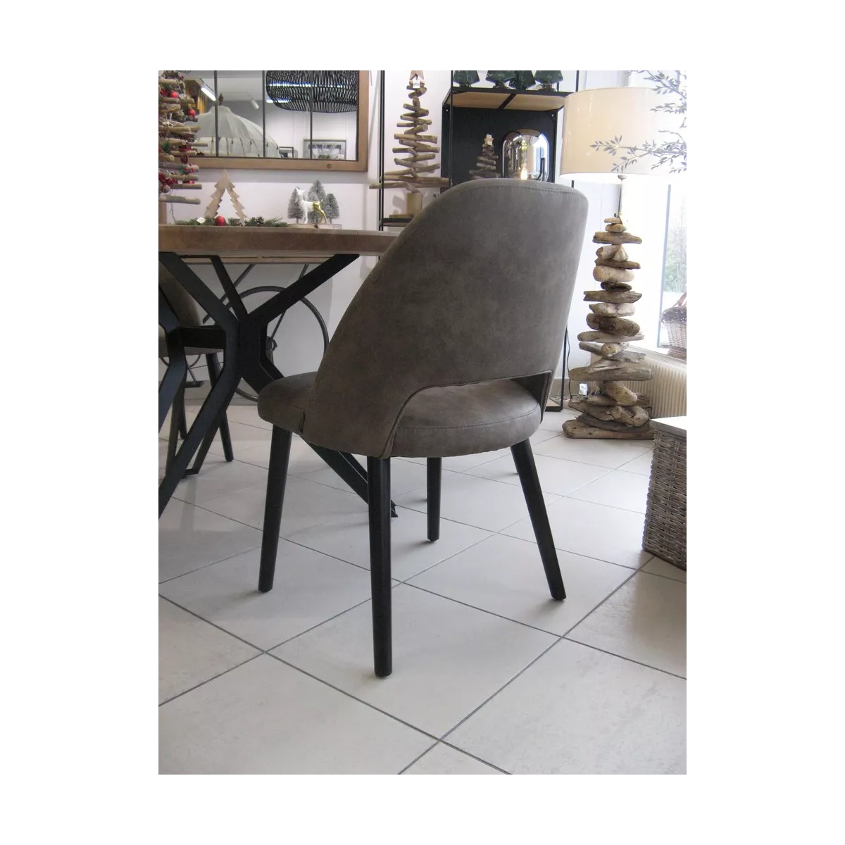 Chaise Joy Simili Marron