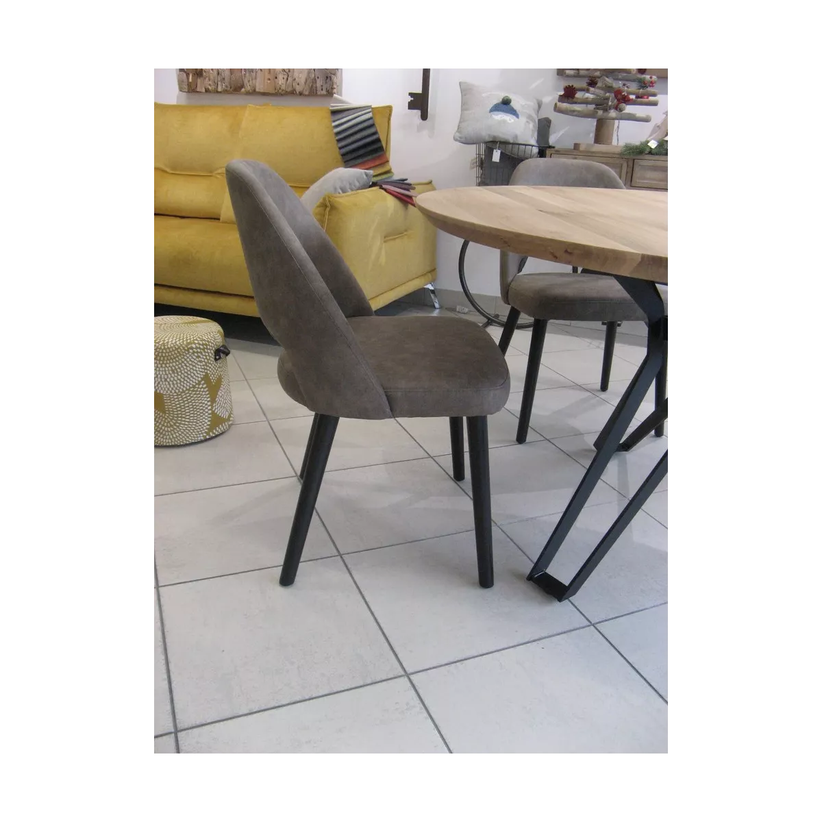 Chaise Joy Simili Marron