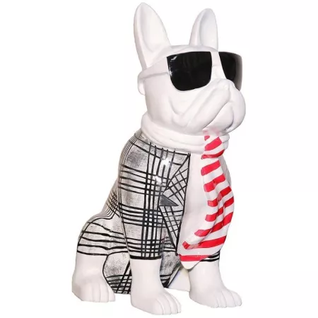 Sculpture Bulldog Karl Echarpe H.36cm
