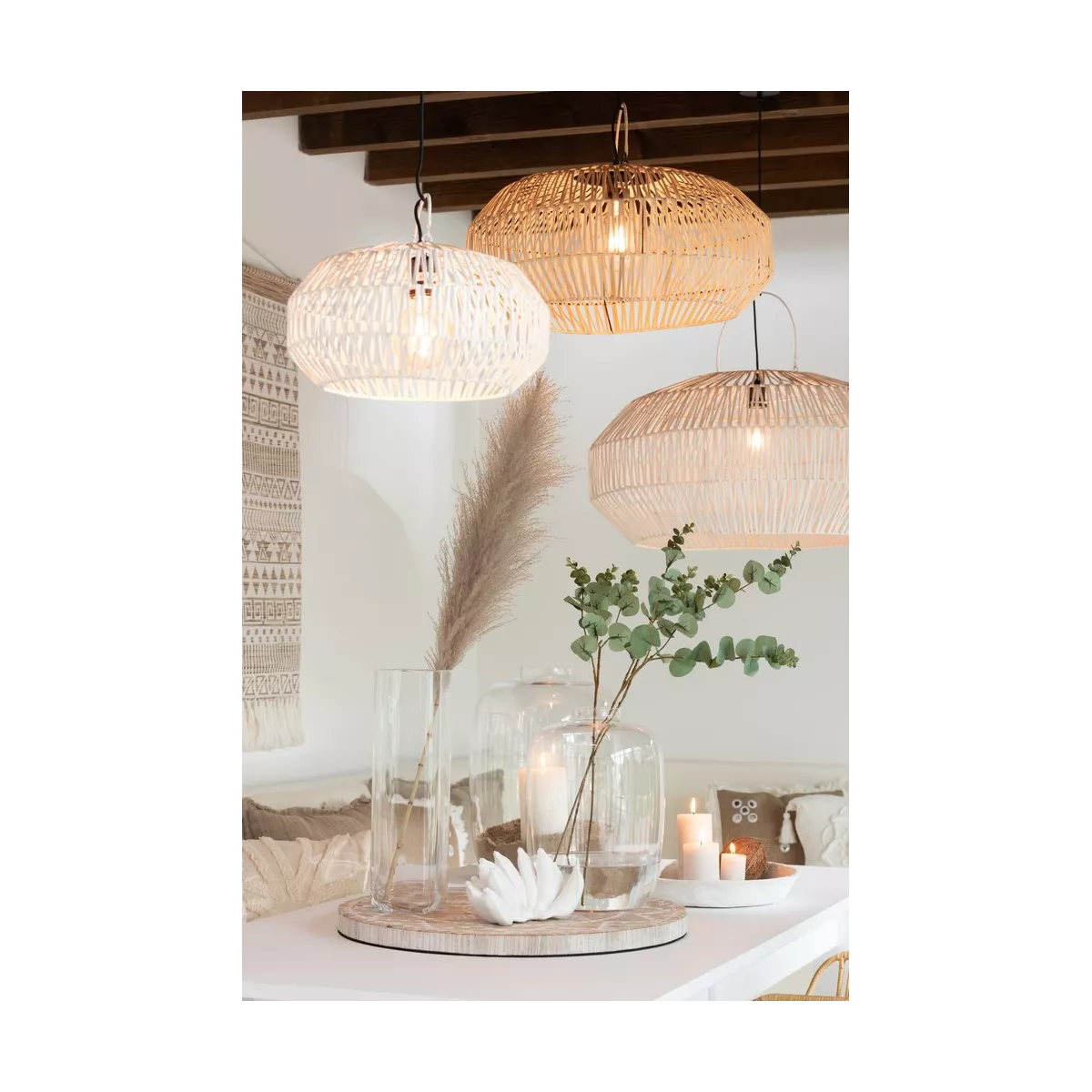 Suspension Ellis Rotin Naturel 60x60