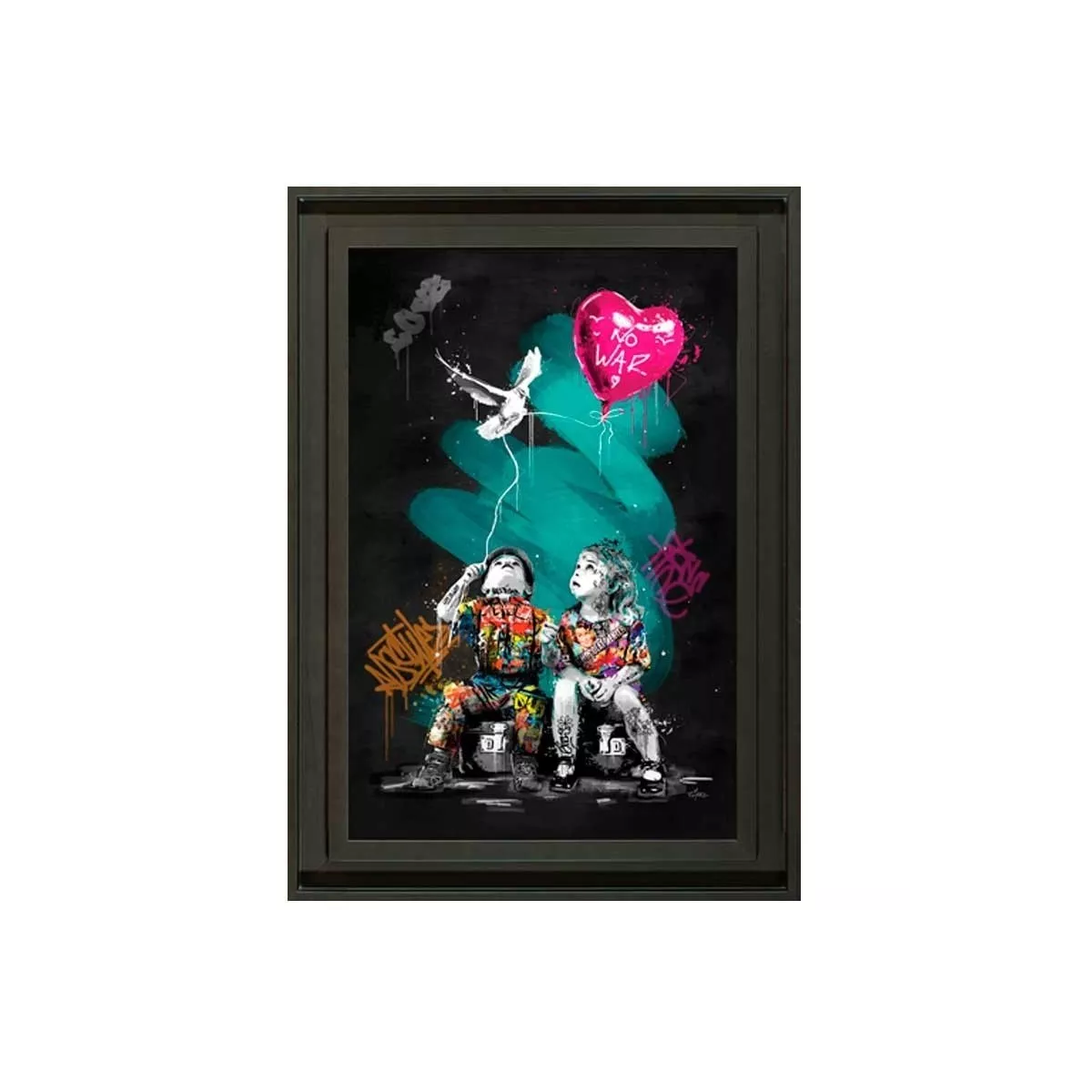 Tableau Romaric Garçon, la fille et la colombe 50x70