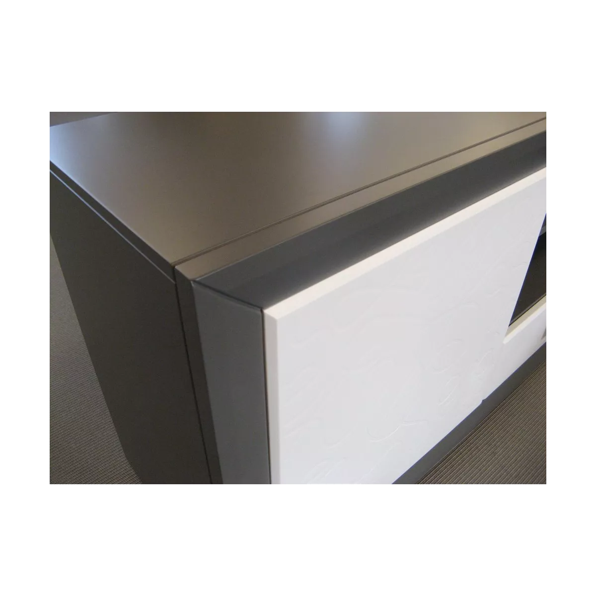 Meuble TV 120 Genève Gris et Blanc