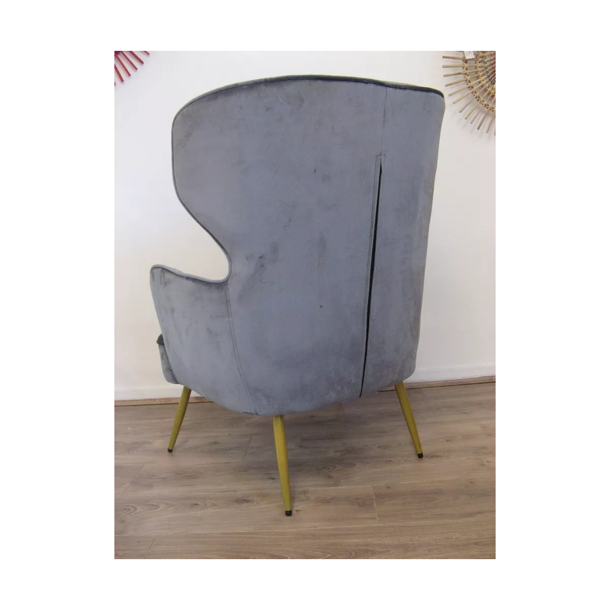 Fauteuil Calvi Velours Gris