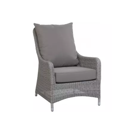 fauteuil en résine et aluminium spécial extérieur coloris gris
