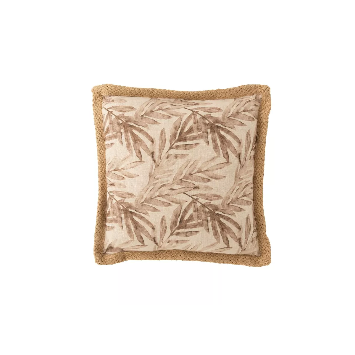 Coussin Feuilles avec Raphia  49x49