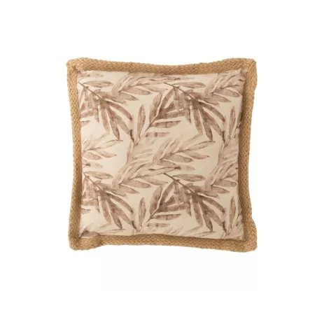 Coussin Feuilles avec Raphia  49x49