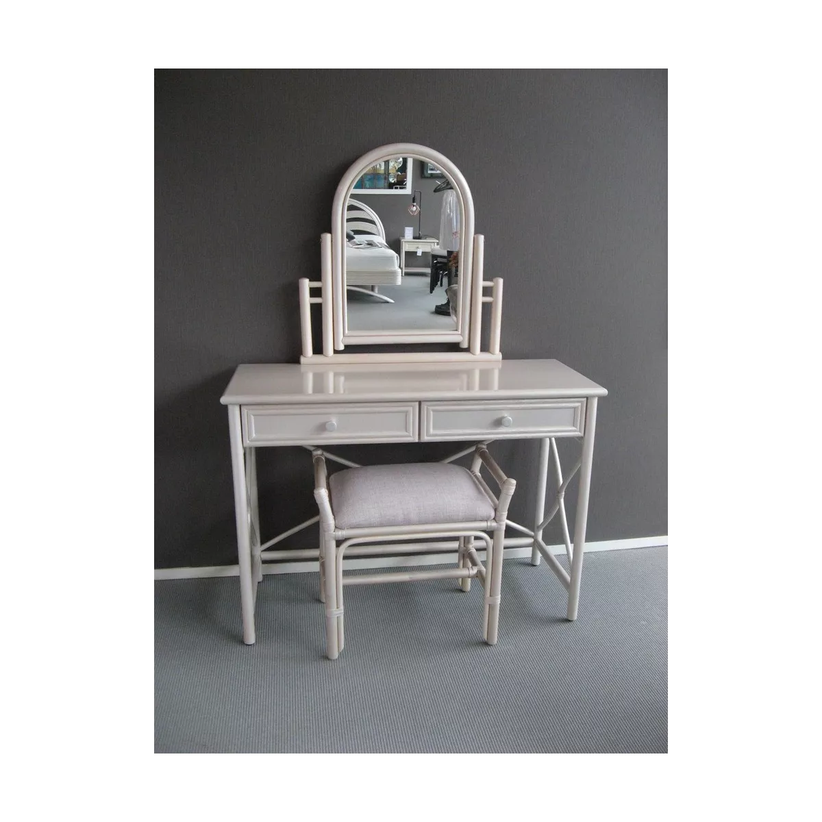 Tabouret Rotin Delos Nacre