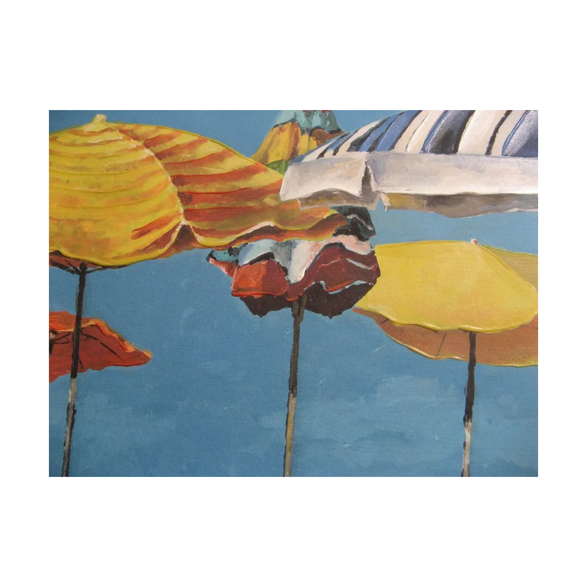 Tableau Parasols  Jaunes