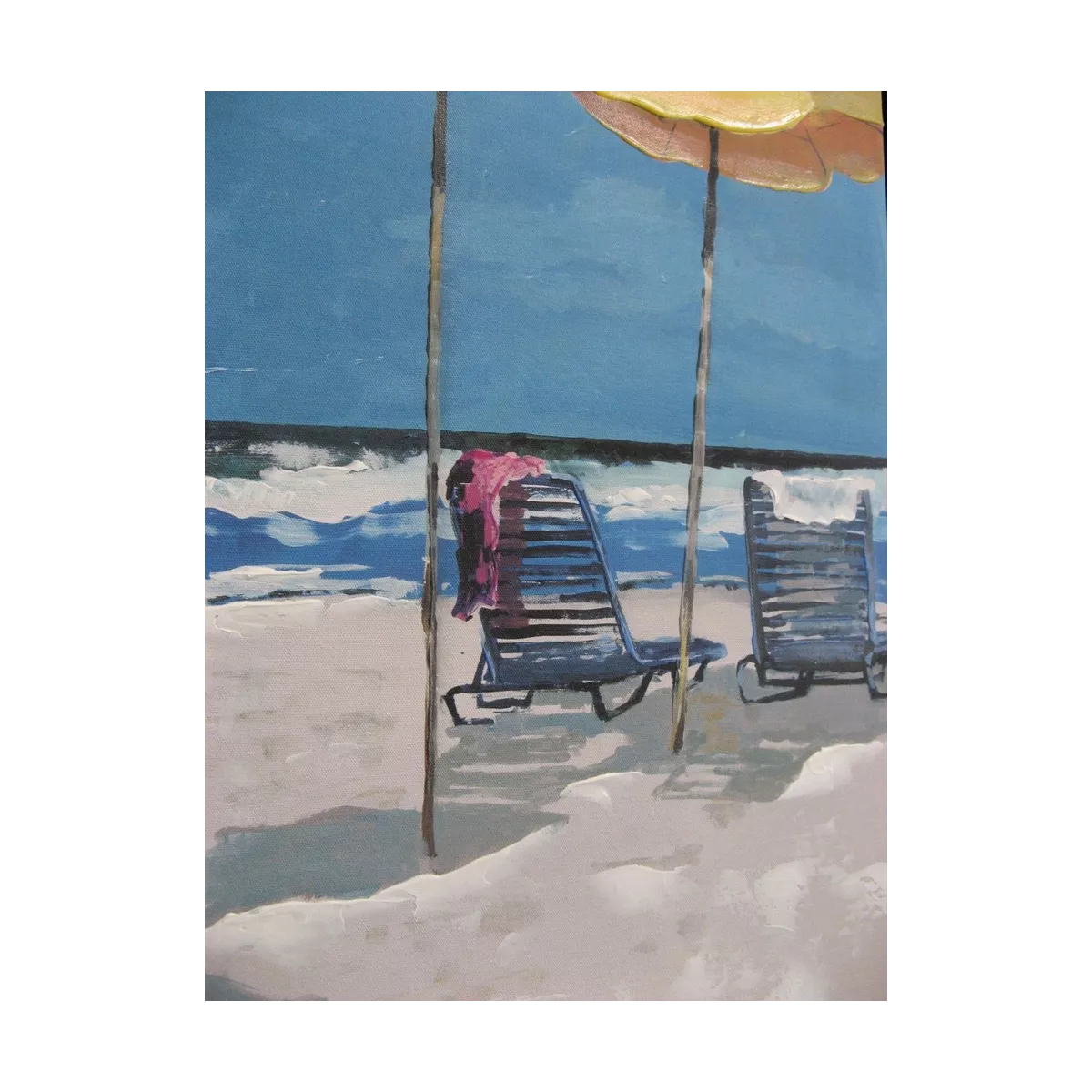 Tableau Parasols  Jaunes