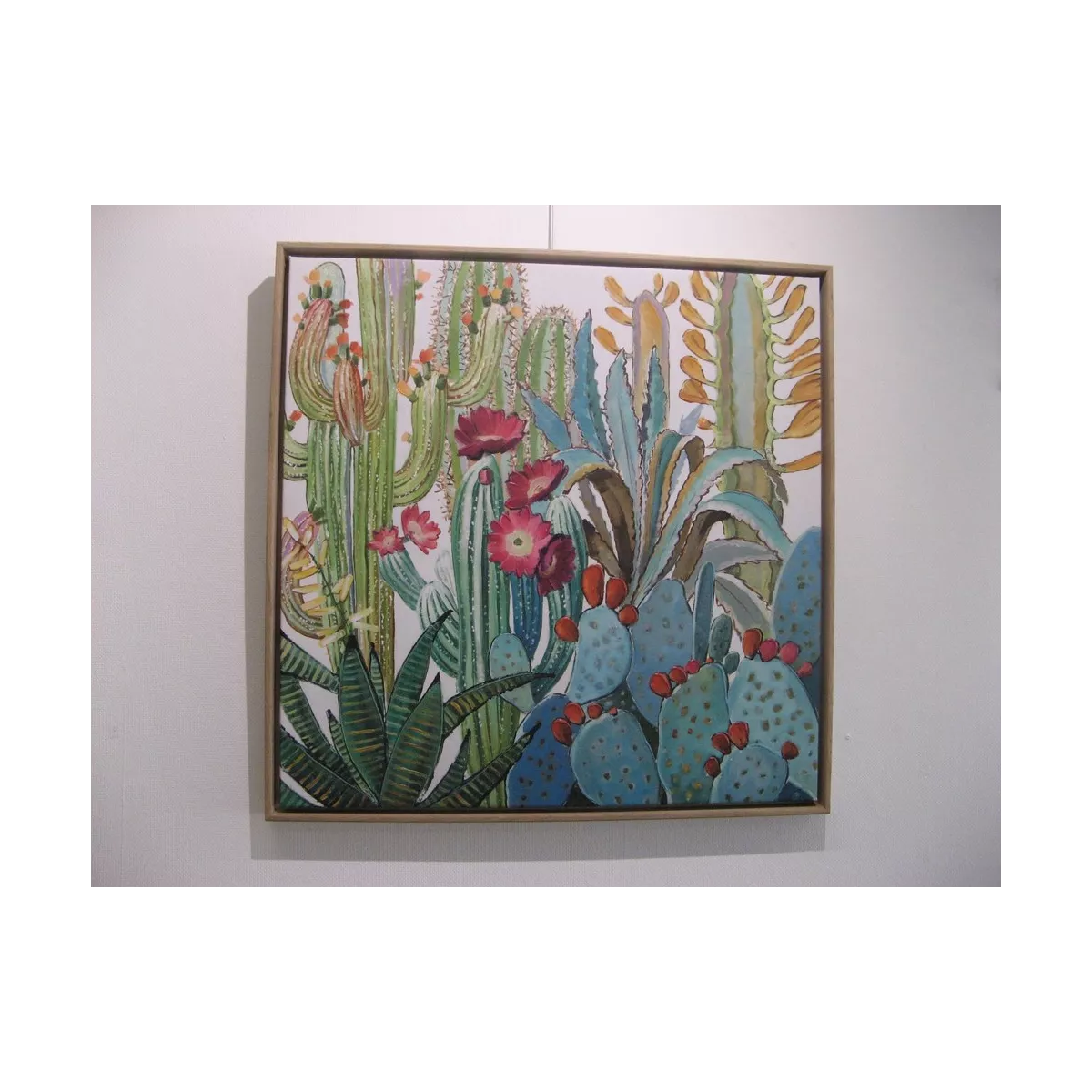 Tableau Cactus 85x85 bois