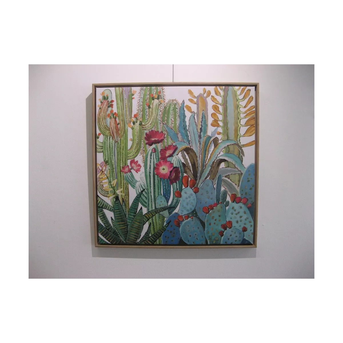 Tableau Cactus 85x85 bois
