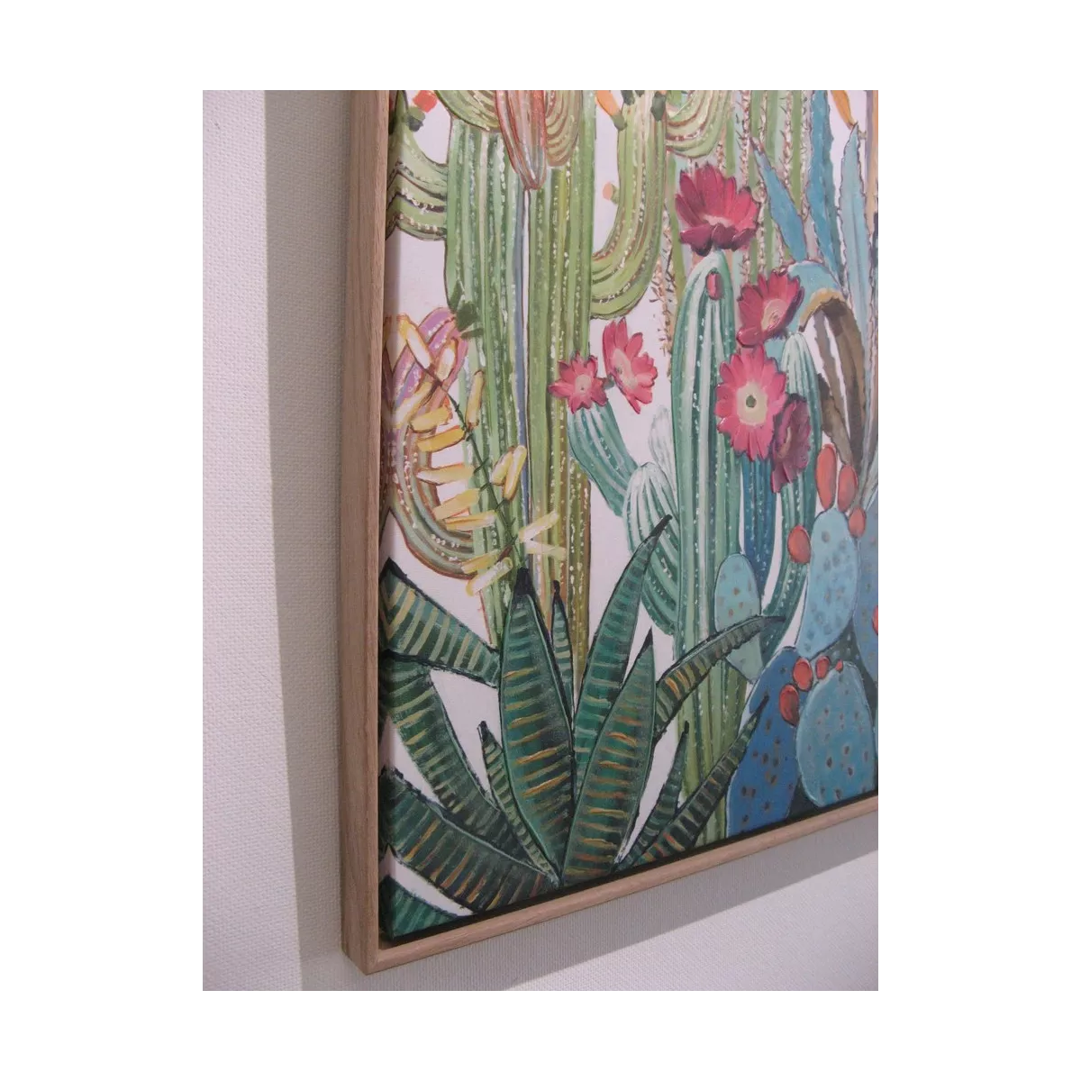 Tableau Cactus 85x85 bois