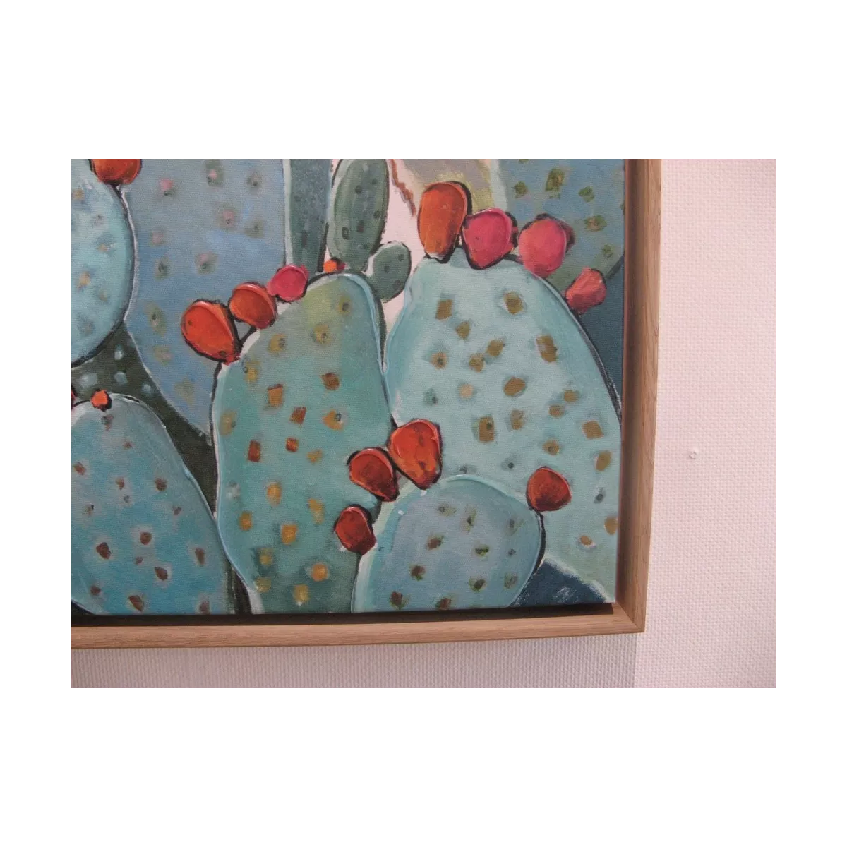 Tableau Cactus 85x85 bois