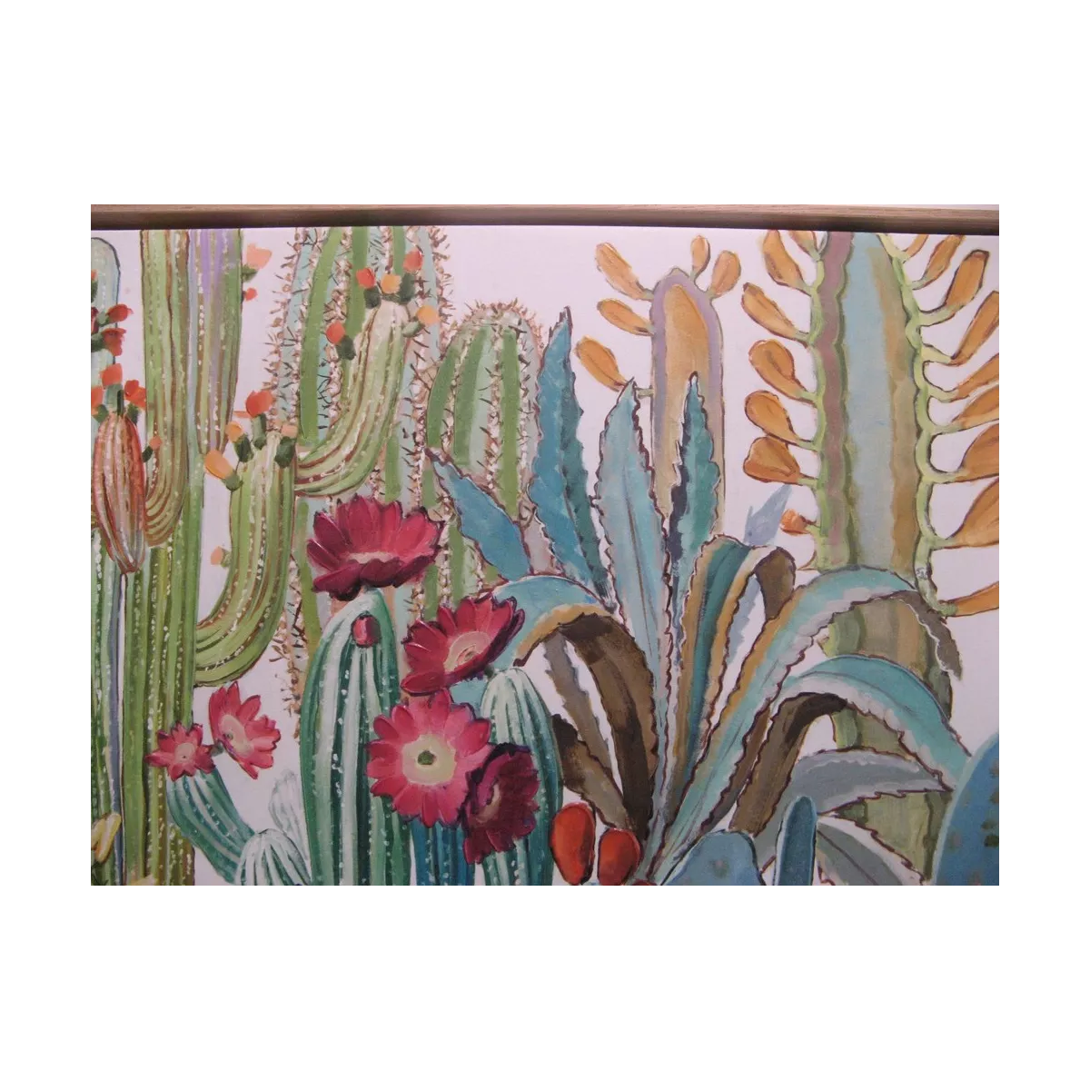Tableau Cactus 85x85 bois