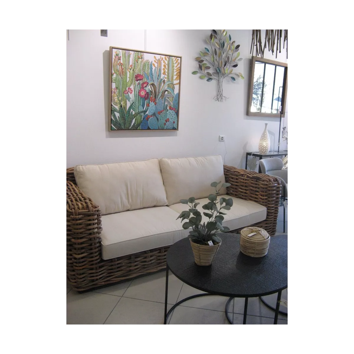 Tableau Cactus 85x85 bois