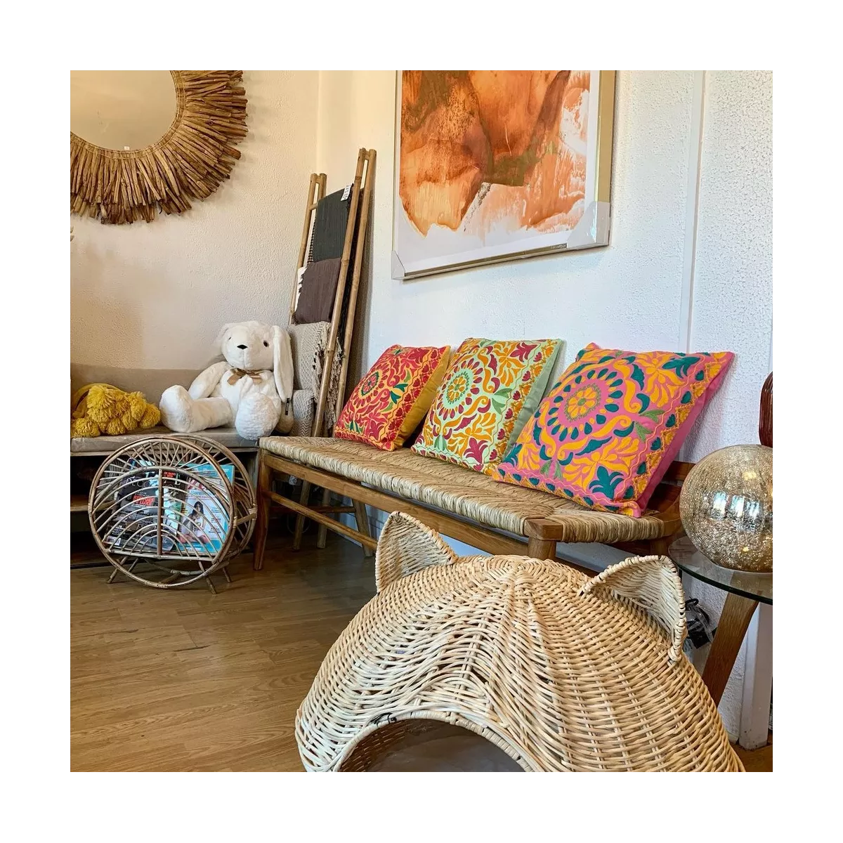 Panier pour Chat en Rotin