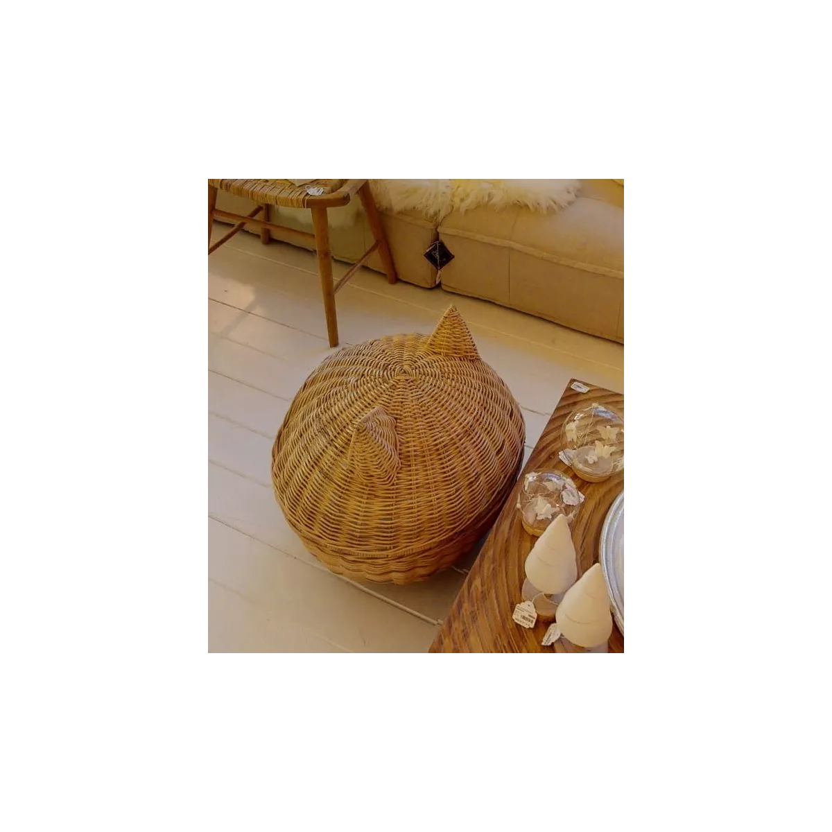 Panier pour Chat en Rotin