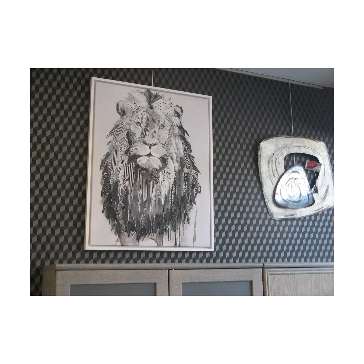 Tableau Lion 90x70