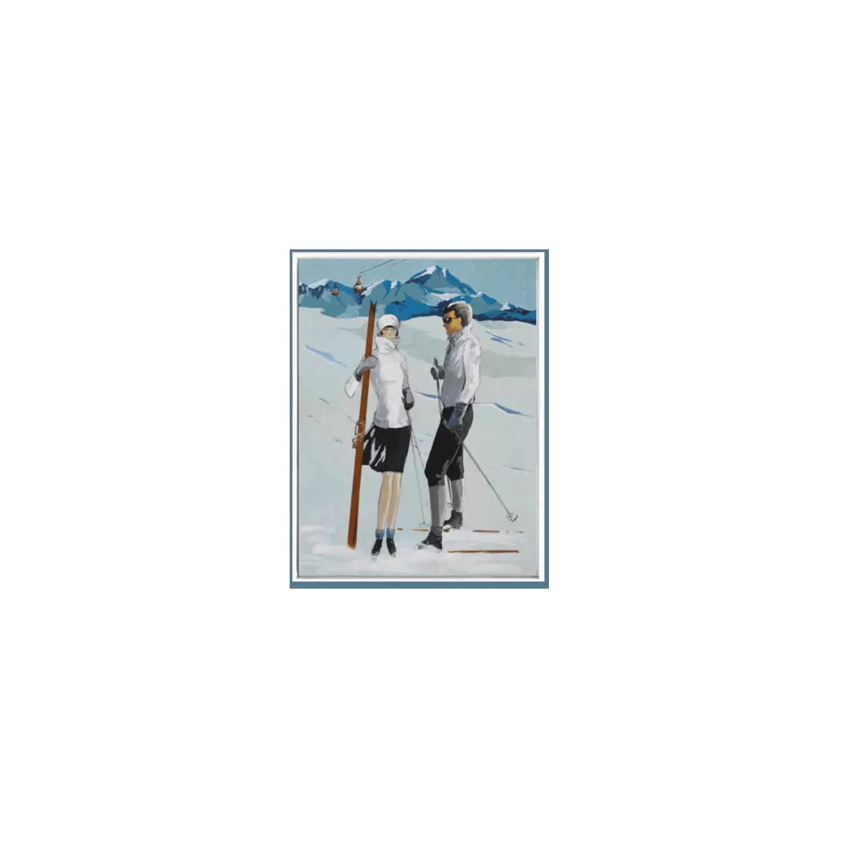 Tableau Couple de skieurs