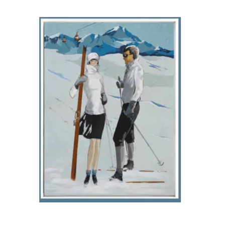 Tableau Couple de skieurs