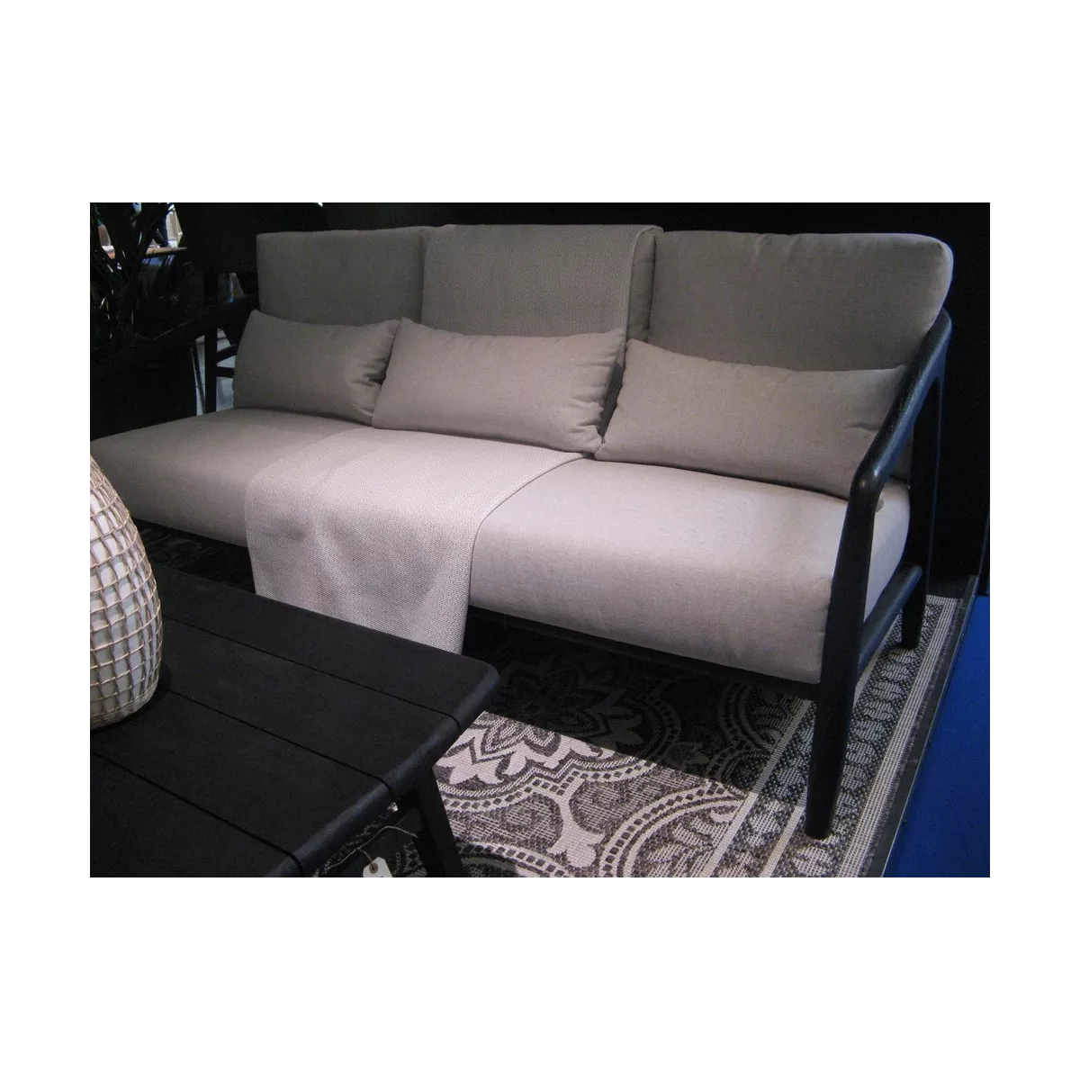 Canapé Anais Teck noir 3 Places