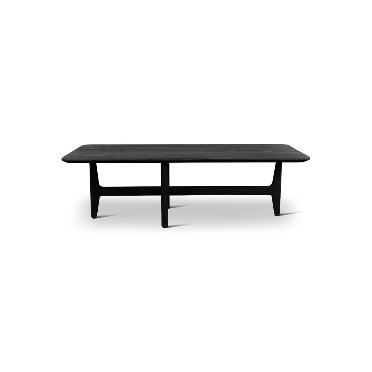 Table basse Teck Outdoor Elisa 140x60cm Noir