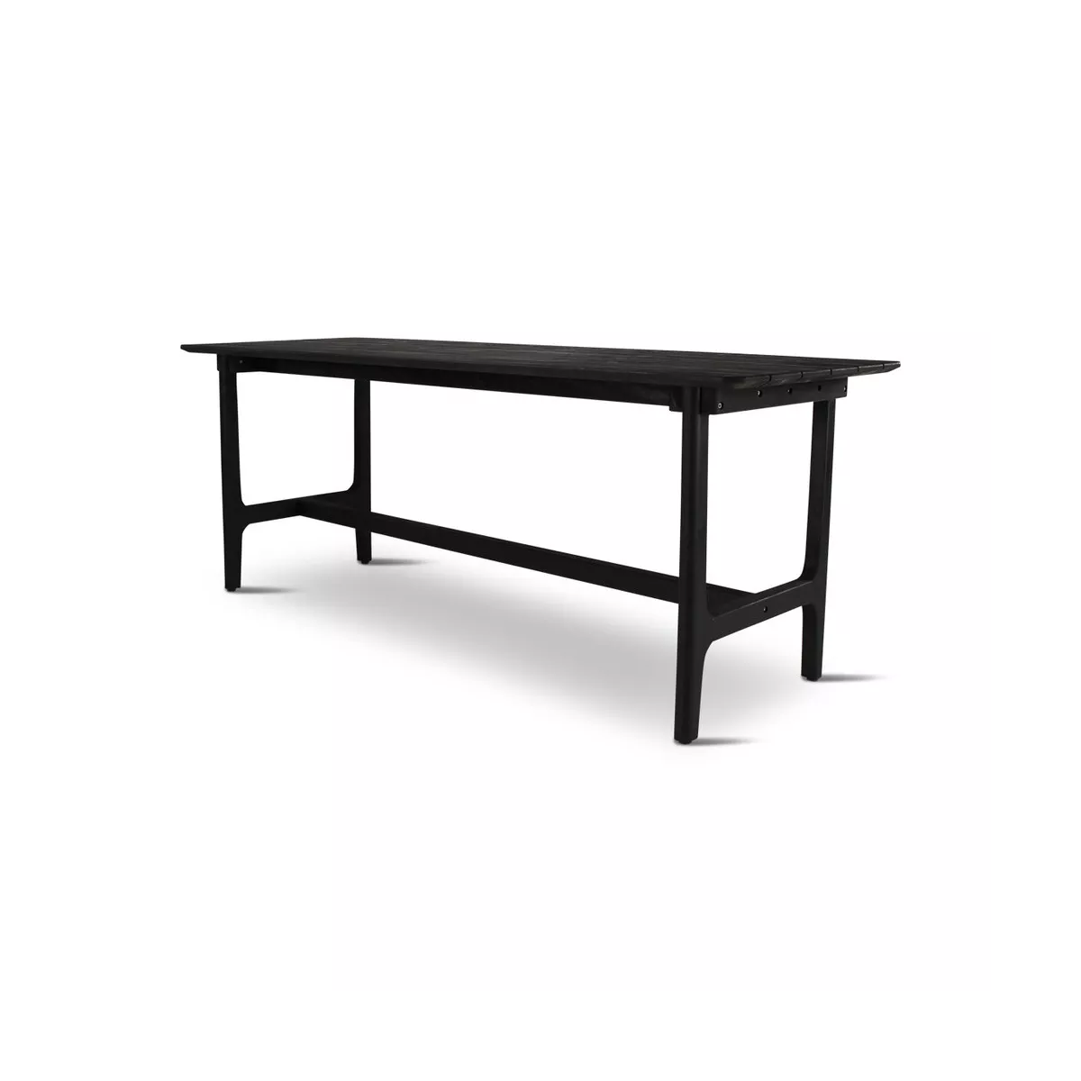 Table basse Teck Outdoor Elisa 140x60cm Noir