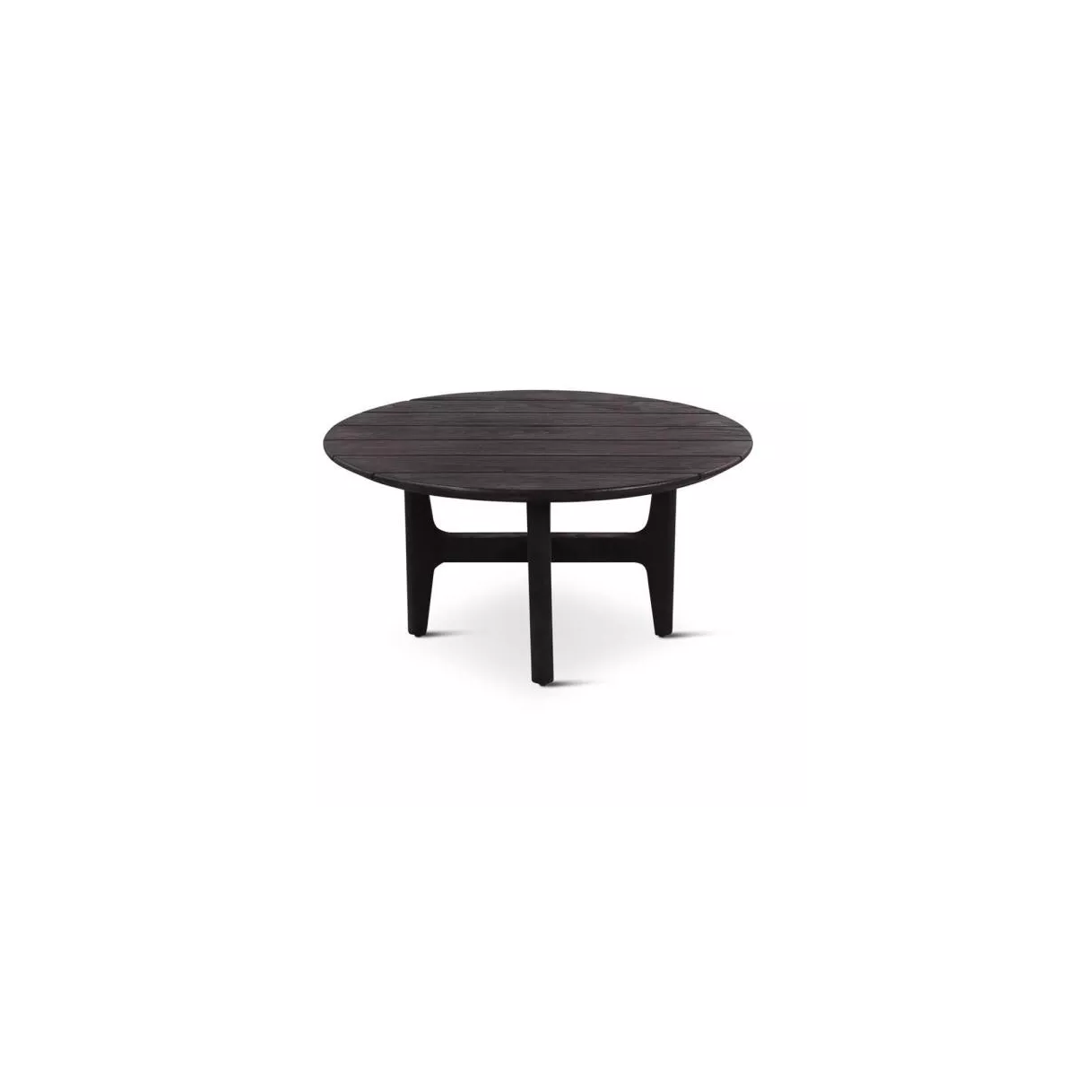 Table basse Teck Outdoor Anais 80x80cm Ronde Noir