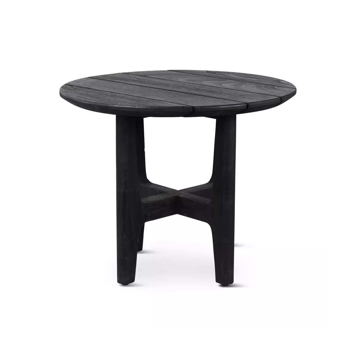 Table basse Teck Outdoor Anais 60x60cm Ronde Noir